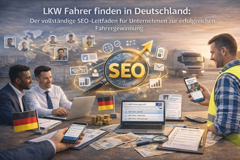 Mehr über den Artikel erfahren LKW Fahrer finden in Deutschland: Der vollständige SEO-Leitfaden für Unternehmen zur erfolgreichen Fahrergewinnung